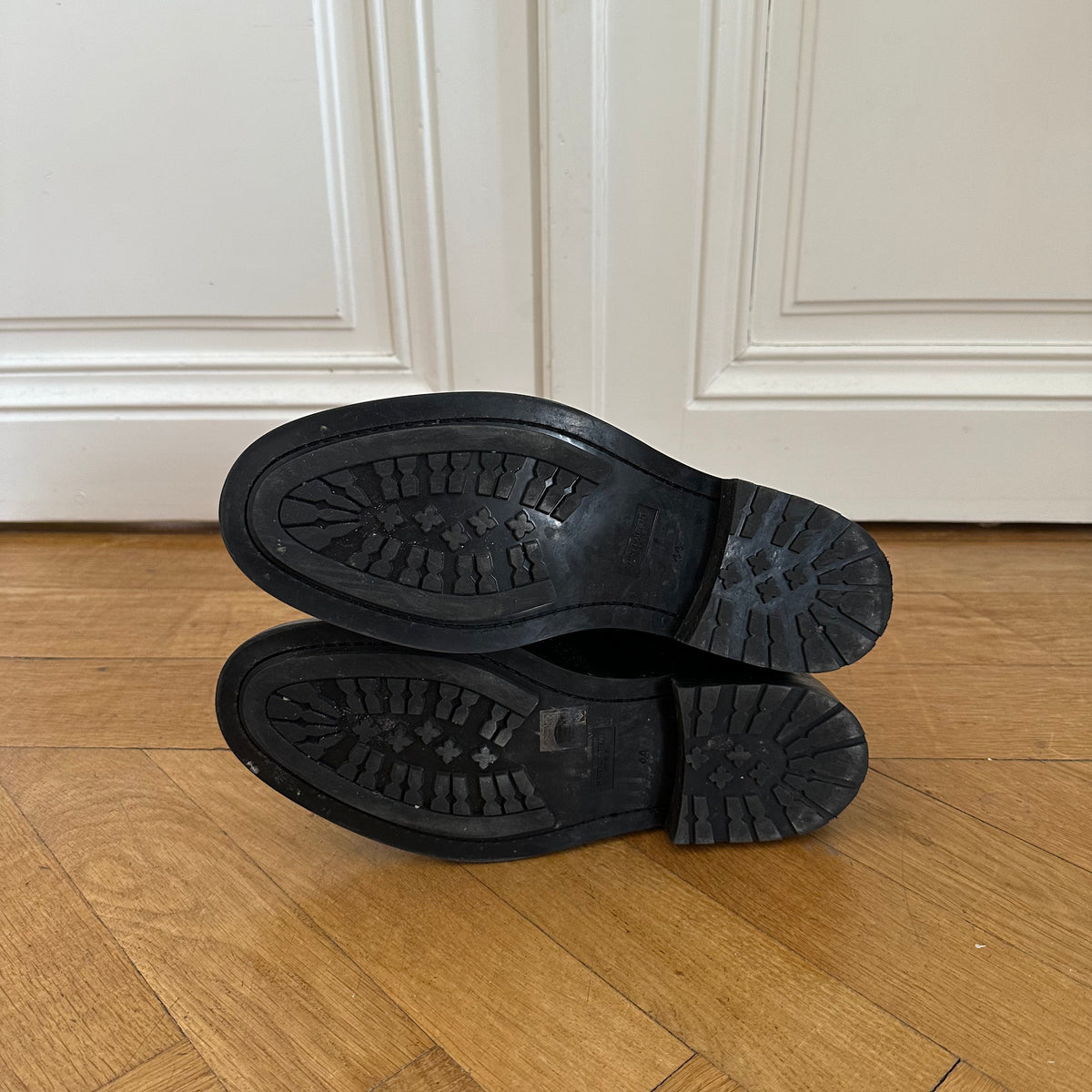 Saint Laurent Paris Black Leather Ranger Boots