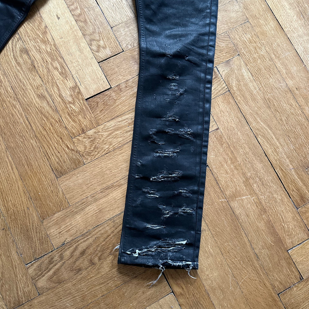 Dior Homme SS04 Strip Waxed Destroyed Denim