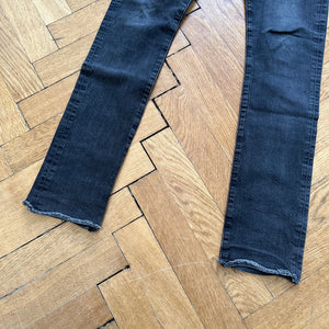 Saint Laurent SS15 Washed Black Raw Hem Denim