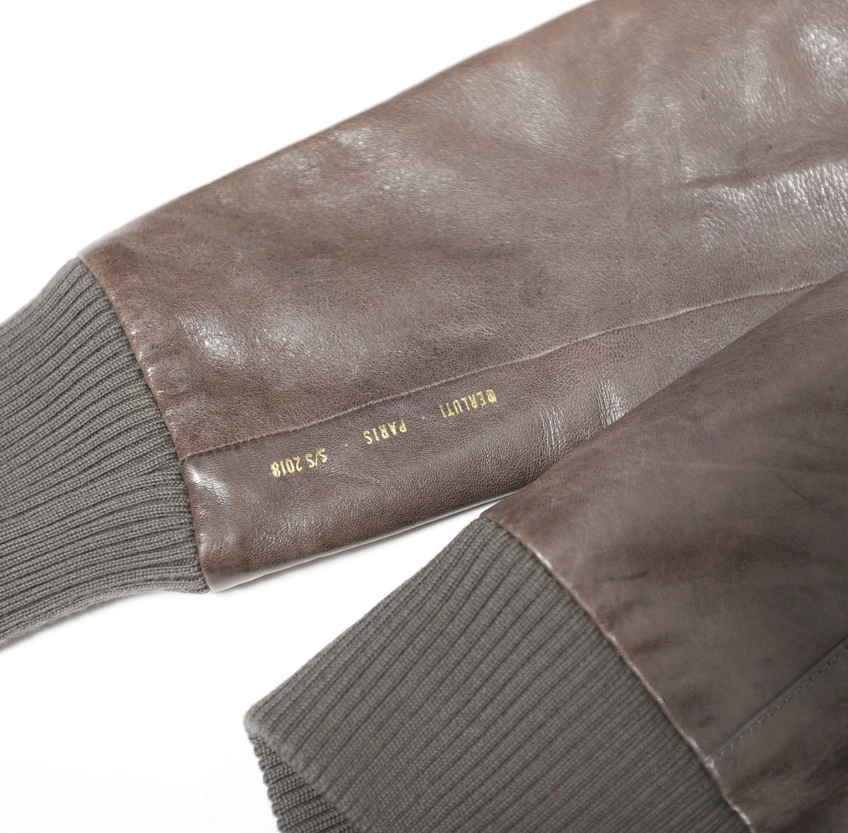 Berluti by Haider Ackermann SS18 Brown High Neck Leather Bomber