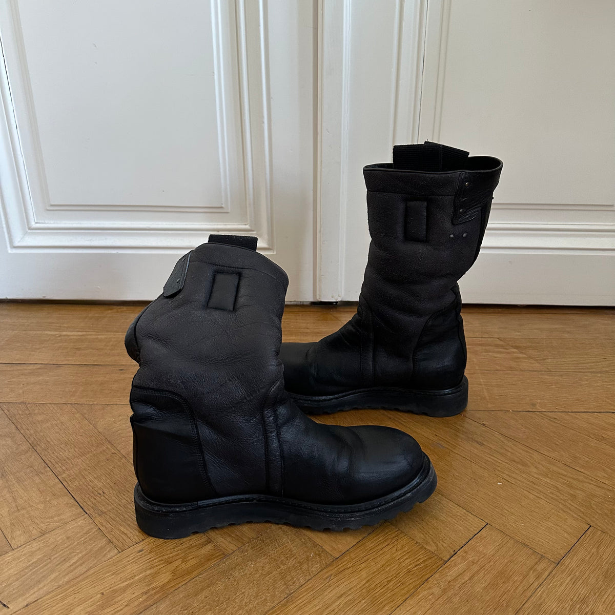 Rick Owens FW13 Black Shearling Lamb Boots