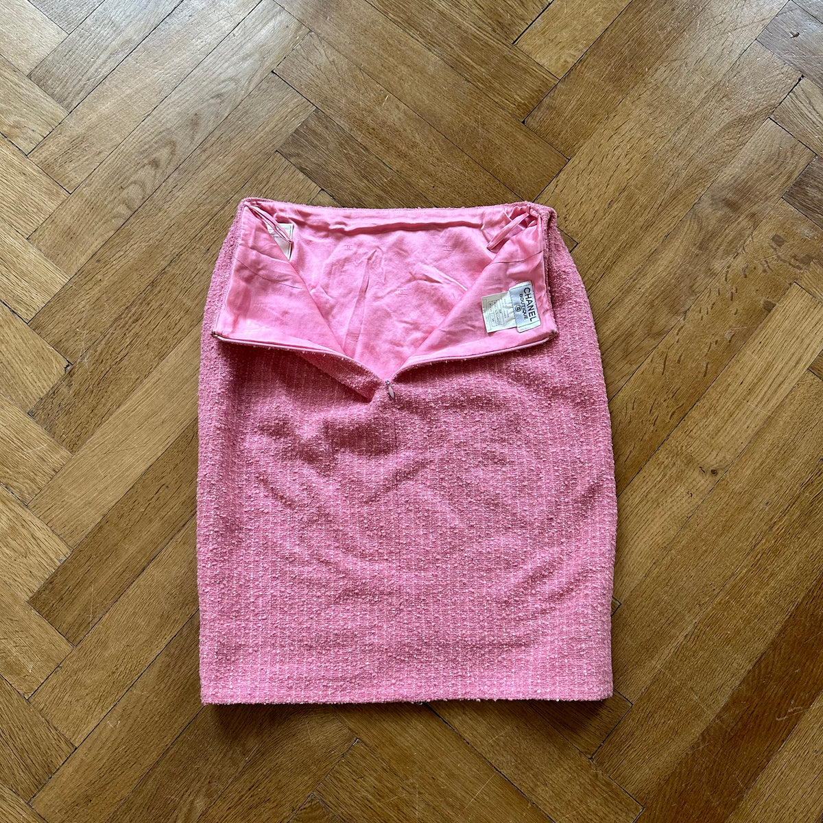 Chanel SS95 Pink Glitter Boucle Skirt