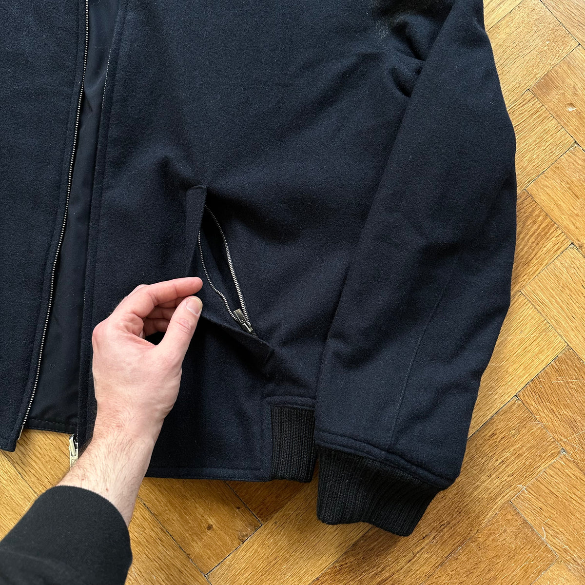 Hermes Reversible Wool Cotton Bomber Jacket