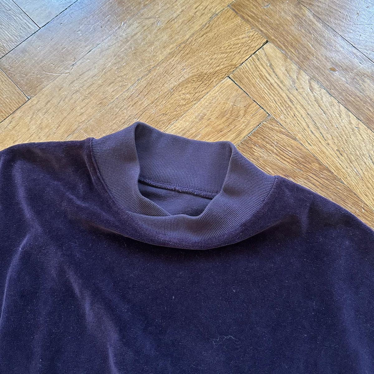 Haider Ackermann FW15 Purple Velour Kimono Collar Sweater