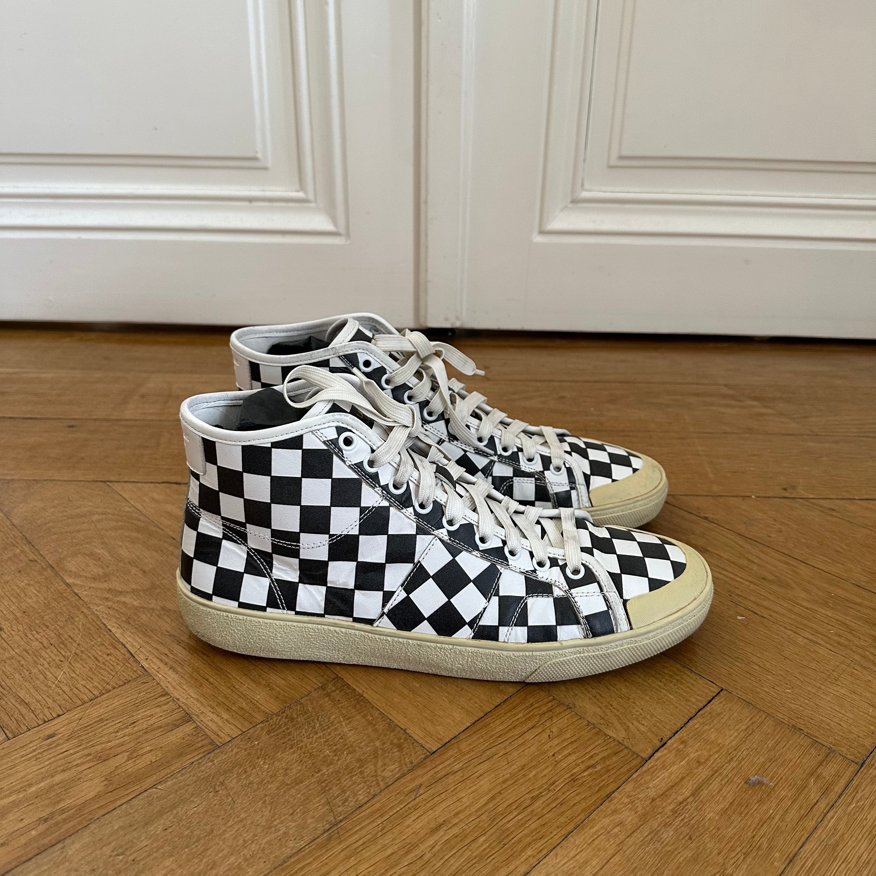 Saint Laurent Paris SS16 Checkerboard Leather SL37/M Sneaker Saint Laurent Paris SS16 Checkerboard Leather SL37/M Sneaker