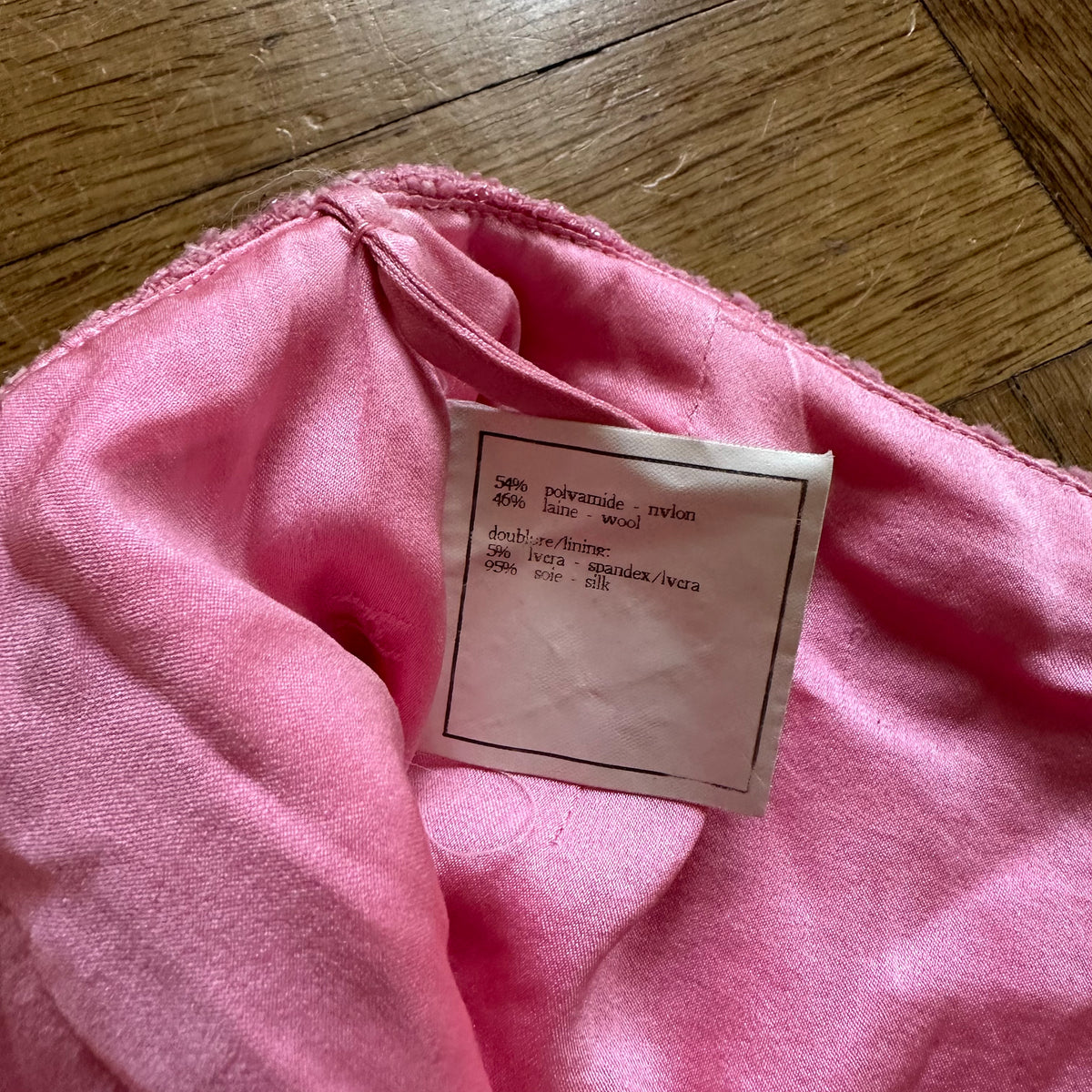 Chanel SS95 Pink Glitter Boucle Skirt