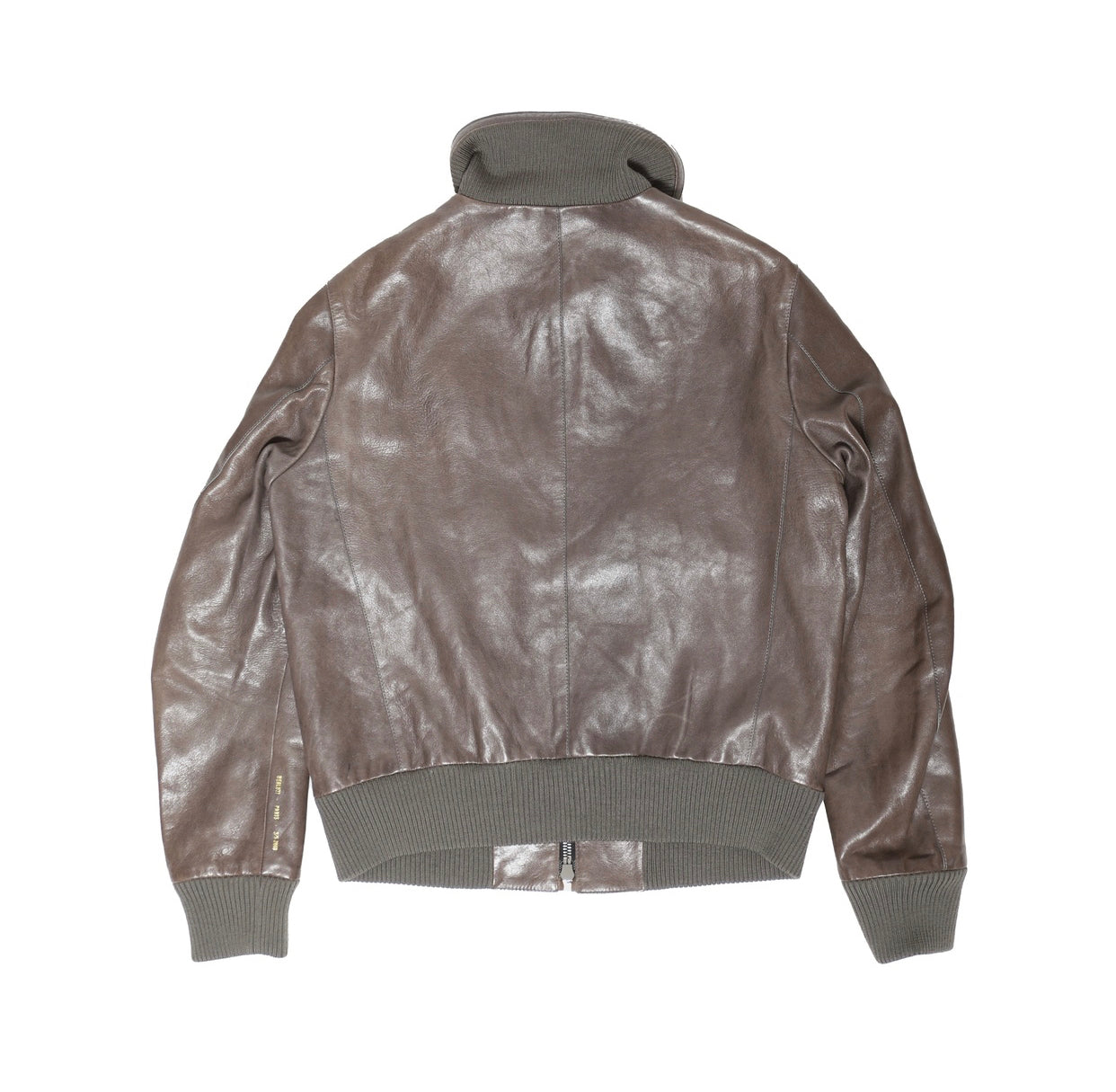 Berluti by Haider Ackermann SS18 Brown High Neck Leather Bomber