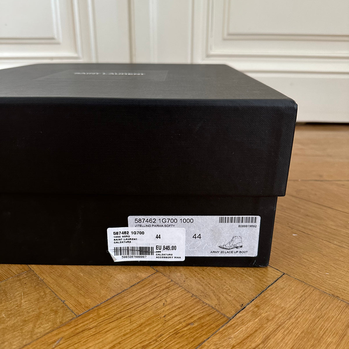 Saint Laurent Paris Black Leather Ranger Boots