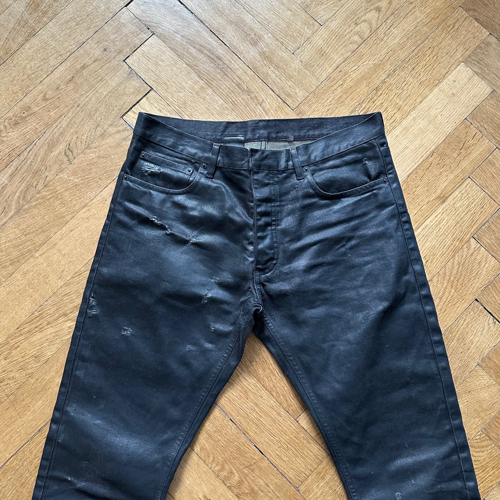 Dior Homme SS04 Strip Waxed Destroyed Denim
