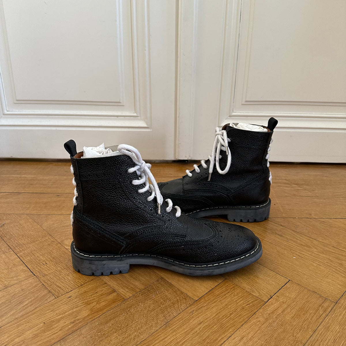 Givenchy SS15 Contrast Lace Commando Boots