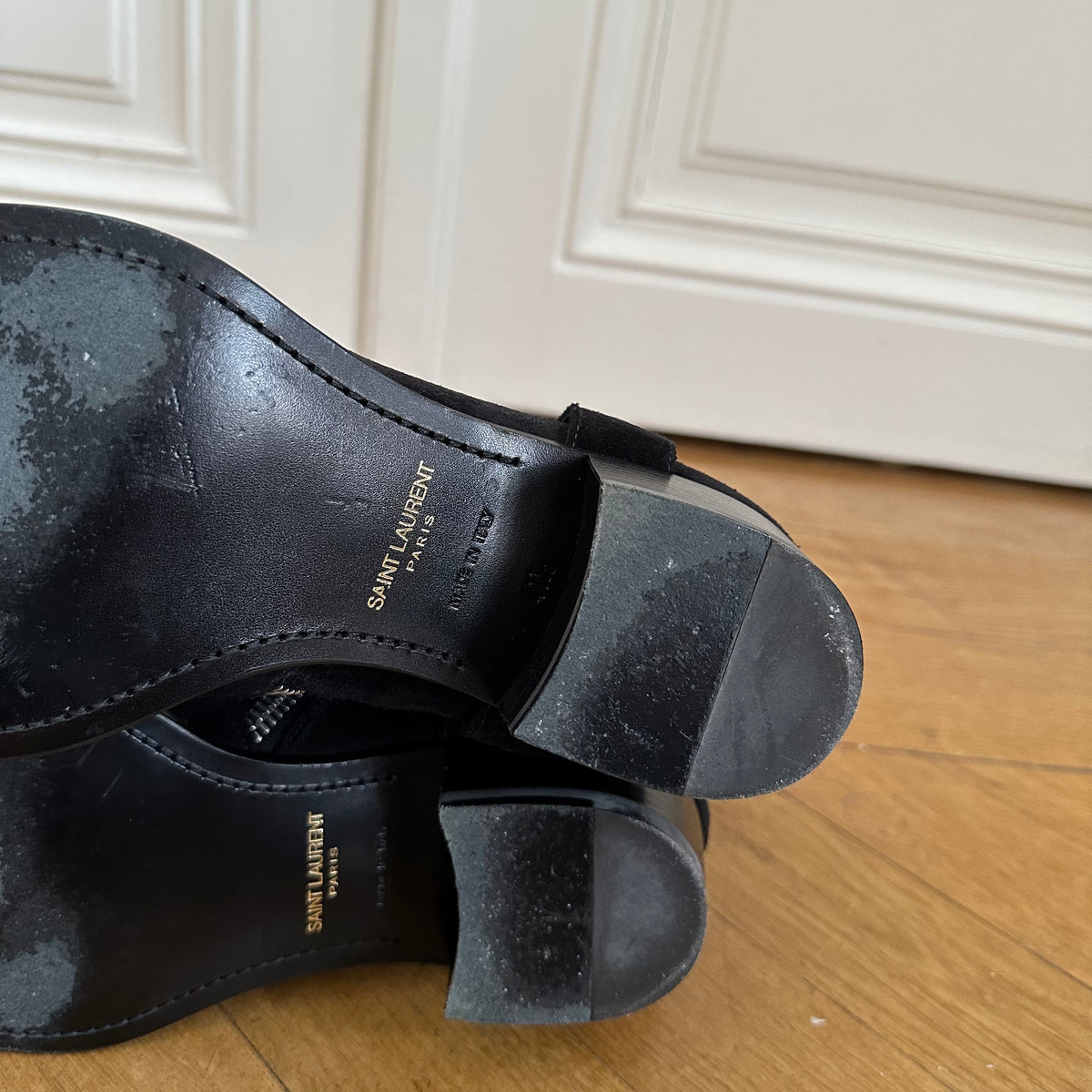 Saint Laurent Paris FW13 Black Suede Harness Wyatts