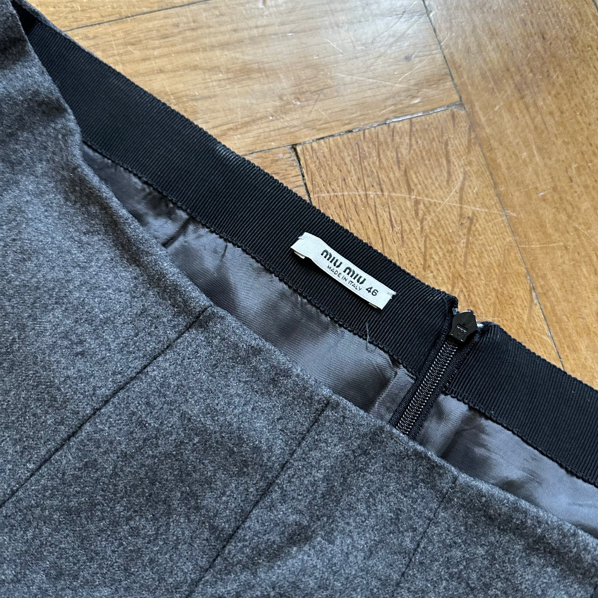 Miu Miu 2000s Pleated Wool Skirt