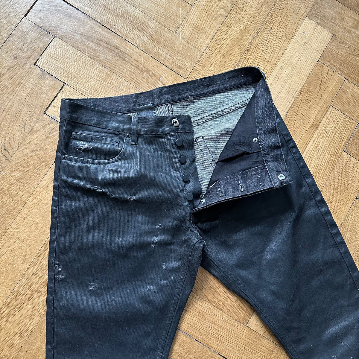 Dior Homme SS04 Strip Waxed Destroyed Denim