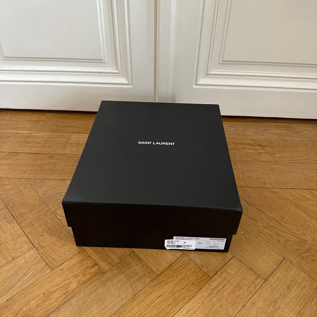Saint Laurent Paris Black Leather Ranger Boots
