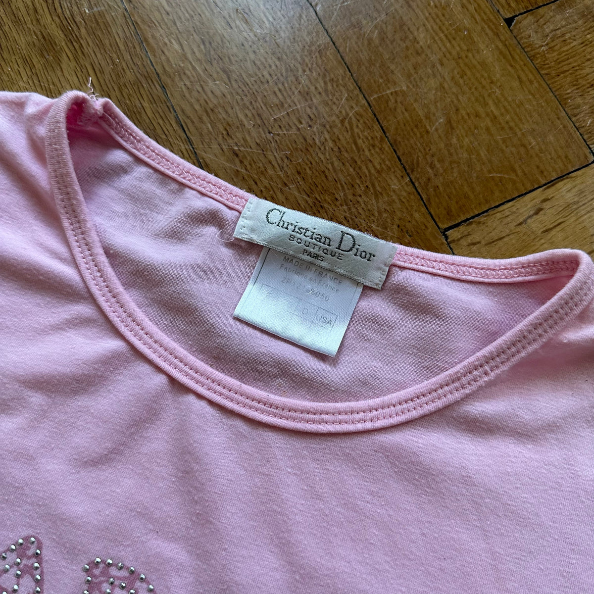 Christian Dior by John Galliano SS02 Pink J'adore Dior Embellished Shirt