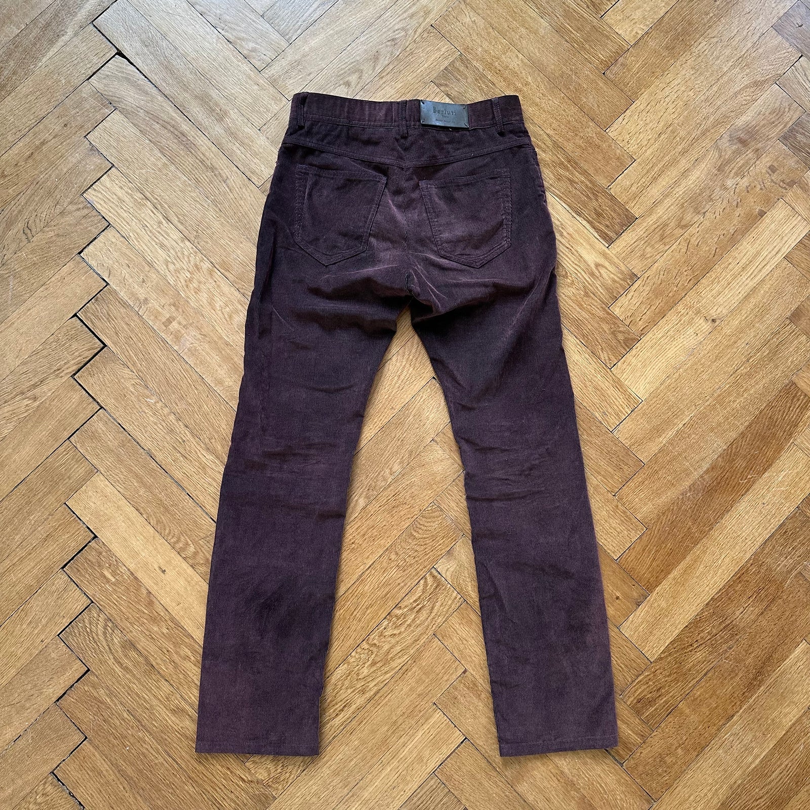 Berluti by Haider Ackermann Burgundy Corduroy Pants