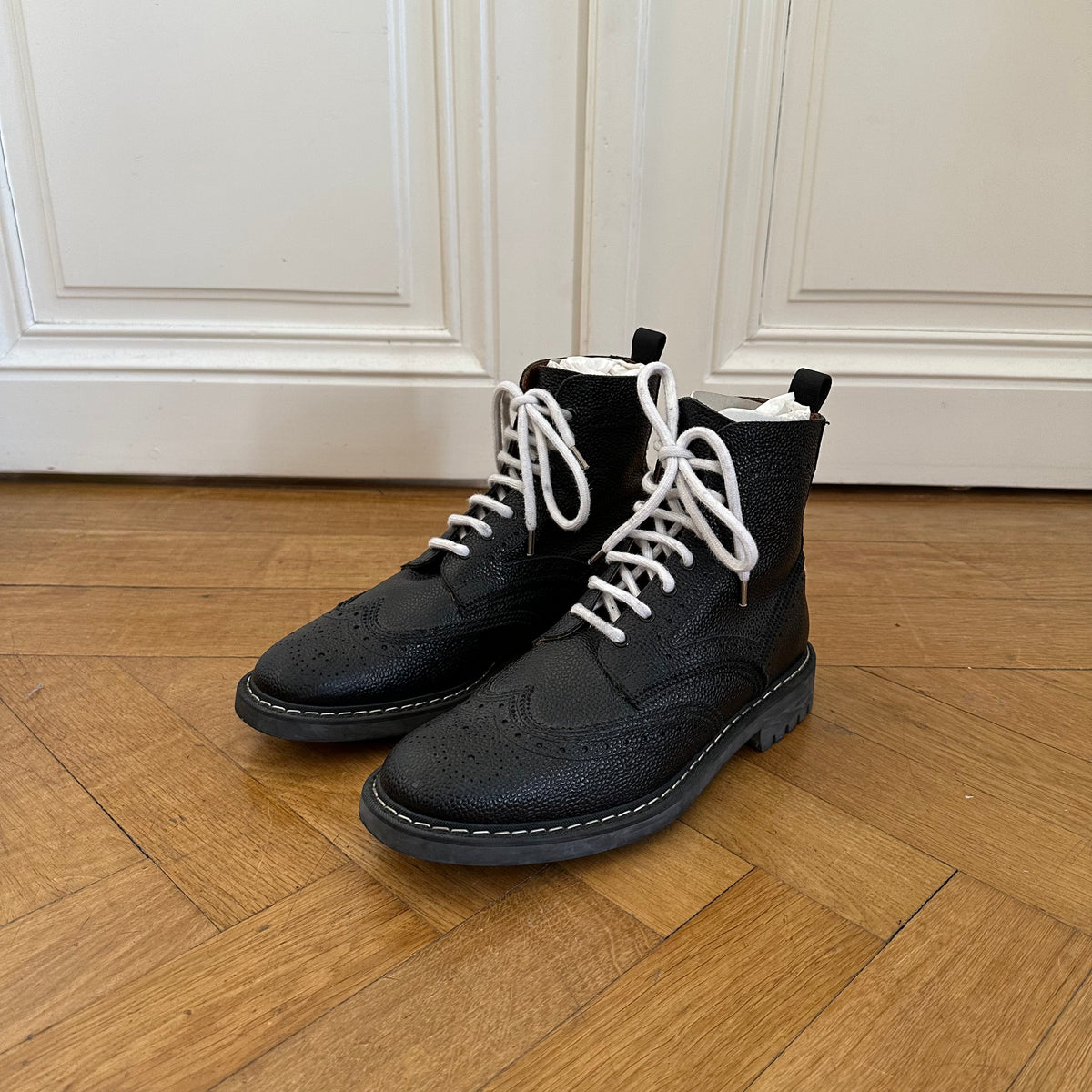 Givenchy SS15 Contrast Lace Commando Boots