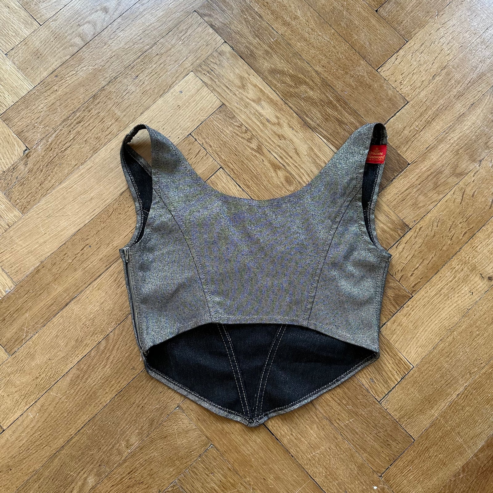 Vivienne Westwood 90s Gold Glitter Orb Bustier Top