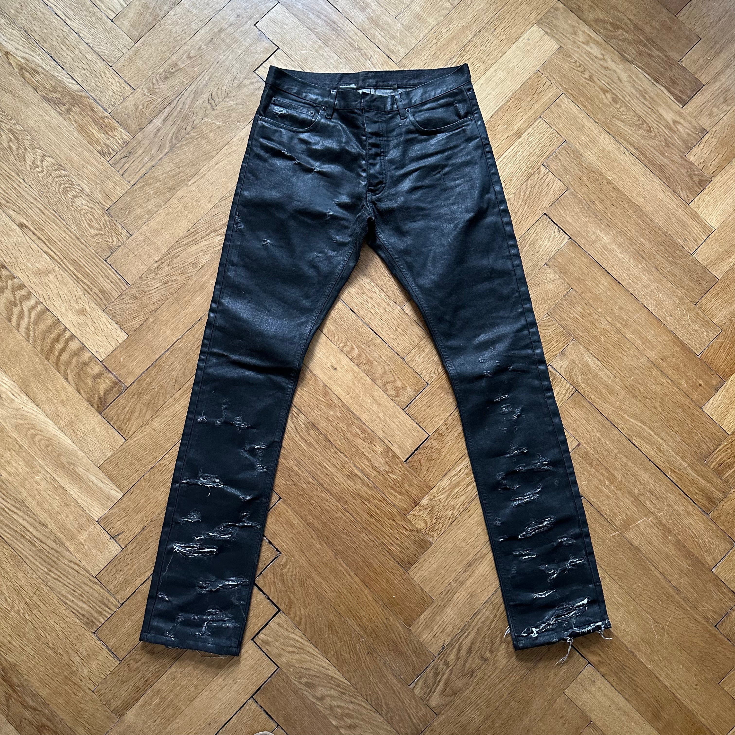 Dior Homme SS04 Strip Waxed Destroyed Denim - Ākaibu Store